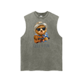 Snow Washed Frayed Hem Tank Top