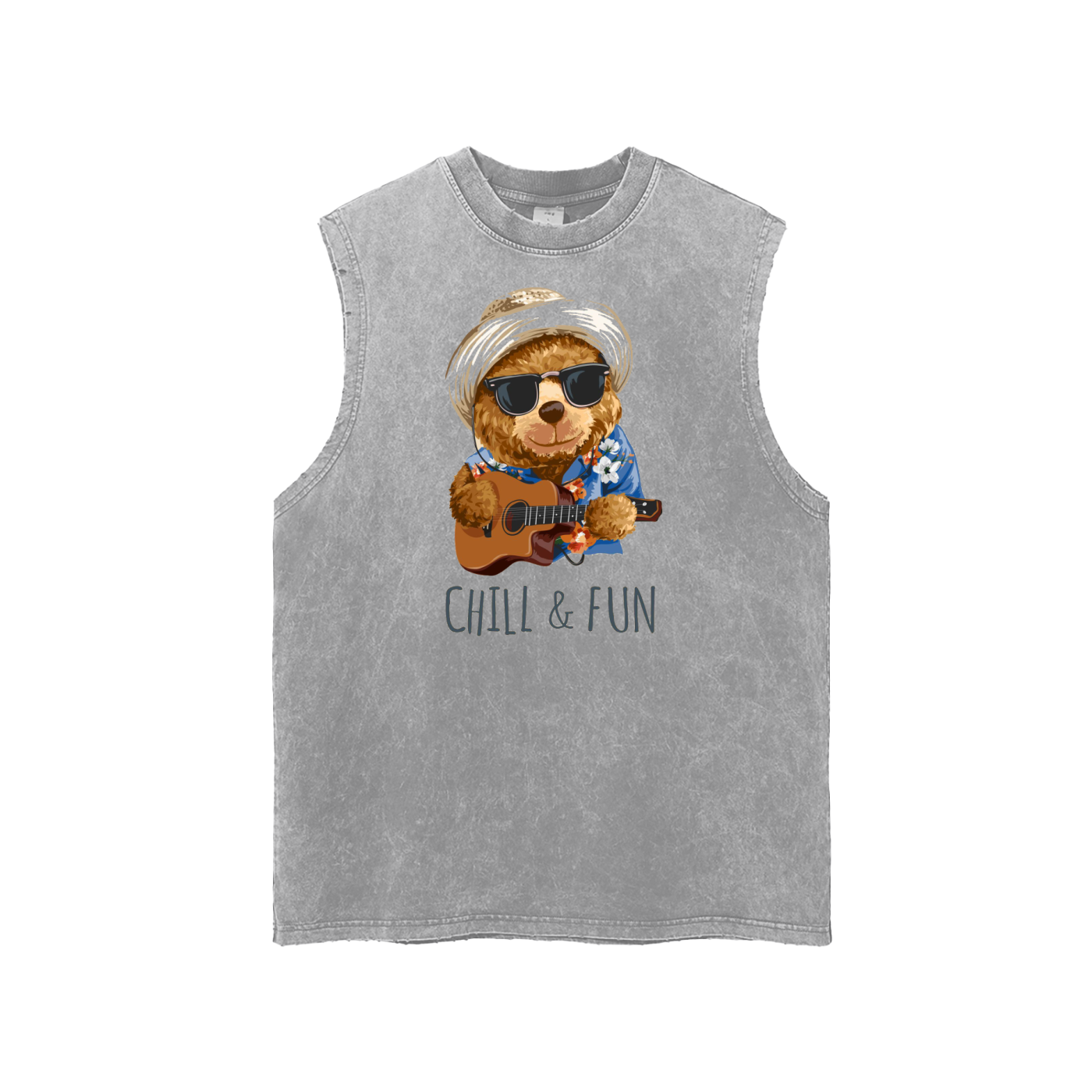 Snow Washed Frayed Hem Tank Top